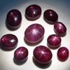 10 pcs - 100 Percent Natural - Star RUBY - Gorgeous Dark Red Colour Oval Cabochon Every Pcs Have 6 star Line size 7x8 - 11x13 mm